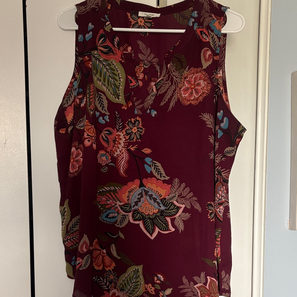 Maurices Burgundy Floral Sleeveless Camisole